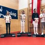 Vittoria Riva della Vittoria Scherma Pordenone sul podio della Welsbach Cup 2018, competizione internazionale tenuta in Austria.